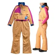 Columbia Snow Suit Wintertrainer Women L Winter Snow Bib Ski Omni-Tech Retro 90s