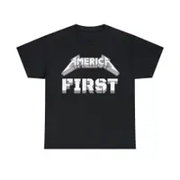 在飛比找蝦皮購物優惠-America First Metallica 模仿短袖 T