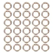 30 Pcs Trigger Spring O Rings, 1/2"(13mm) ID Round Ring for Handbag, Light Gold