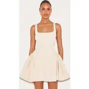 Almond Woven Square Neck Shift Dress, Almond