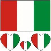 40pcs Country Flag Temporary Tattoos National Flag Football Soccer Team Face Body Arm Stickers Decal Decoration, European Football Championship EURO 2024 World Cup, Water-Resistant (Italy)
