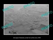 OLD LARGE HISTORIC PHOTO DEVONPORT TASMANIA AERIAL VIEW OF THE TOWN 1950