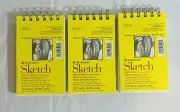 Lot of 3 Strathmore Sketch Paper Pads 300 3.5”x5” 100 sheets 50# Art Drawing