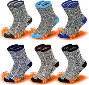 [ZERULETS] Children's Boys Girls Thick Socks 6 Pairs Thermal Socks Winter Socks Warm Christmas Socks Sports Socks Children's Socks for 3-14 Years, #1 6 Years, 35-38