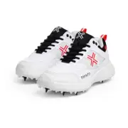 Payntr Bodyline 263 All rounder Cricket Spike Shoe White (Free Spare Metal Spike