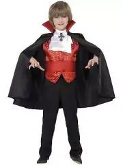 Dracula Boy Vampires Count Scary Evil Horror Halloween Fancy Dress Costume