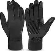 [Sukeen] Winter Warm Gloves Men Women,Running Gloves Cycling Gloves Touch Screen Gloves Warm Liners Gloves Anti-slip Thermal Gloves Soft Black Gloves for Football Riding Driving Hiking Working Outdoor