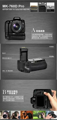 【EC數位】Meike Canon 750D 760D 同原廠 BG-E18 垂直手把 垂直把手BGE18
