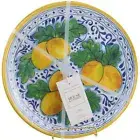 House & Garden Lemon Dinner Plates Melamine Set of 4 Yellow Green Blue