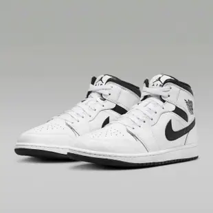 【NIKE 耐吉】籃球鞋 運動鞋 AIR JORDAN 1 MID 男鞋 白黑(DQ8426132)