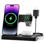 Wireless Charger iPhone Charging Station: 3 in 1 Charger Stand Multiple Devic...