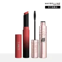 在飛比找momo購物網優惠-【MAYBELLINE 媚比琳】NO.1眼唇明星組(SKYH