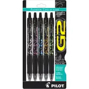 Pilot G2 Fashion Collection Gel Roller Pens~NEW~5 Patterns~Fine Point~Black Ink