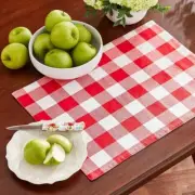 Set of 6 Pioneer Woman Red White Charming Check Placemats Buffalo Plaid Fabric