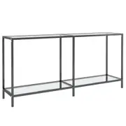 vidaXL Console Table Transparent 160x35x75.5 cm Tempered Glass