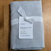 POTTERY BARN BELGIAN FLAX LINEN EXTRA PILLOWCASE SET OF 2 STANDARD ~ SOFT GRAY