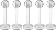 [Generic] Piercing Retainers 5 Pcs Hypoallergenic Lip Bars Plastic Nose Studs Labret Jewellery Cartilage Acrylic Tragus Helix Jewelry 1.2 mm(16 g) 6 MM Clear Earrings for Sports Women Men Aretes Para La Nariz