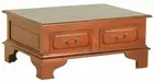 Coffee Table, Timber Coffee Table with 4 Drawers, Mahogany Timber, Light Pecan.
