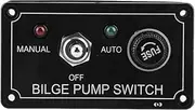 Rocker Toggle Switch Panel,2V DC LED Indicator Bilge Pump Switch Panel Manual Off Auto for Boat Marine