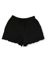 Miss Mango Elasticated Waist Girls Textured Short, Black, Size 9