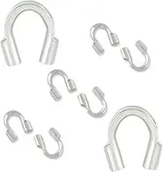 100pcs Adabele Authentic Sterling Silver Hypoallergenic Wire Guard Thread Protector Loop Guardian Cable Thimble (Hole 1mm) for DIY Craft Jewelry Making SS368
