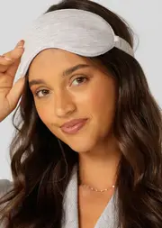 [Lorna Jane] Sleep Mask in Grey One Size Light Grey Marl