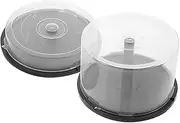 HOOTNEE 2pcs Large Capacity CD DVD Storage Case Lightweight Disk Organizer for DVDs Game Discs Software Modern Design for Bookshelf Desk Travel