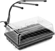 Modern Seed Starter Kit - 60 Cells, Full Spectrum Grow Light, Humidity Control