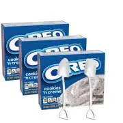 Jell-O Pudding 4.2oz Box (3-Pack) With Mini Metal Spoons (Oreo) Shovel Spoons