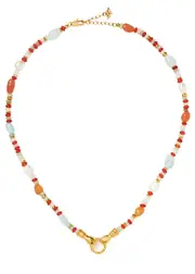 Missoma X Harris Reed In Good Hands Beaded Necklace - Orange - One Size One Size