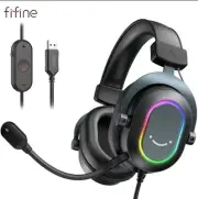 GAMING HEADSET FOR PC-WIRED HEADPHONES WITH MICROPHONE 7.1 SURROUND SOUND NEW