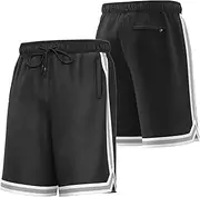 KXK Men’s Mesh Basketball Shorts,Athletic Shorts Gym Running Training Shorts with Pockets