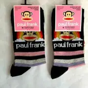 Paul frank Two pack women’s black rainbow monkey socks 90’s