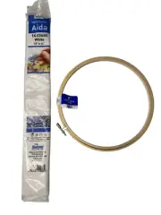 8in Embroidery Hoop Aida 14 Count White 15 x 18
