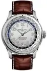Breitling Aviator 8 B35 Automatic Silver City Ring Dial Brown Strap Mens Watch