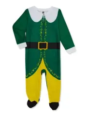 New Buddy the Elf Toddler Christmas Fleece One-Piece Sleeper Pajama 2 3 4 5