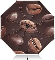 [PDZRMY] Coffee Cups Saucers UV Protection Travel Umbrella Compact for Rain and Sun - Auto Open and Close UPF 50+ Windproof Portable 46” Sun Umbrella for Women and Men
