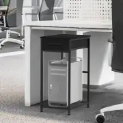CADUKE 2 Tier PC Stand - Black Computer Tower Stand with Fabric Drawer, Modern P