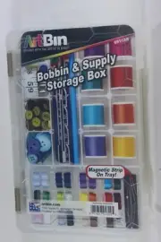 New ArtBin Sew-Lutions Bobbin & Supply Box 10.75"X7.375"X1.75" Translucent