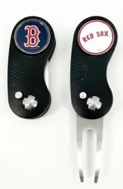 GOLF SWITCHBLADE Boston Red Sox DIVOT REPAIR TOOL + Ballmarker Black
