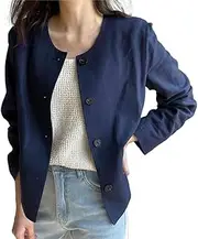 [IDEALSANXUN] Womens Linen Jackets Spring Summer Lightweight Linen Blazer Cardigan Tops
