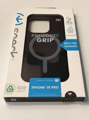 New iPhone 15 Pro Speck Presidio 2 Grip MagSafe Case (Black)