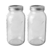 64oz Mason Jars with Lids & Bands 2-Pack Half Gallon Mason Jars Food Storage