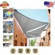 Elegant 9' Triangle Sun Shade Sail in Grey - 3- & Easy Installation