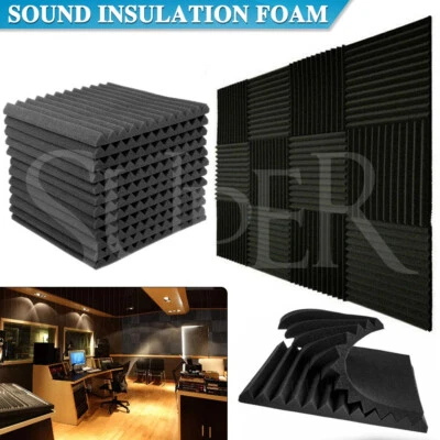 12 PCS Studio Room Acoustic Panels Foam Sound Absorption Proofing Tiles Wedge