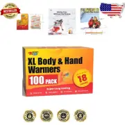Long-Lasting All-Natural Hand & Body Warmers - 100 Pack for Winter Adventures