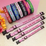 Reflective Nylon Personalised Dog Collar Custom ID Name Phone Number Collars AU