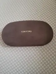 NEW TOM FORD AUTHENTIC VELVET HARD BROWN CHAMSHELL CLOTH GLASSES SMALL CASE