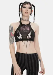 [DAMAGE] x Yenta Yen Angel Lace-Up Top