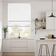 [Tuiss] Blinds Online Australia | Express Double Roller Blind - Any Size 60-210cm W x 150-210cm H, Made to Order, 4 Colour Choices (Chalk, 90cm x 150cm)